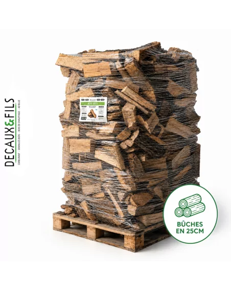 Bois de chauffage sur palette DECAUX, bûches en 25 cm (2.2 stères)