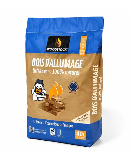 Bois d'allumage Woodstock, 40 litres